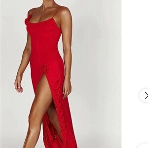 Meshki Striking Red Midi Dress